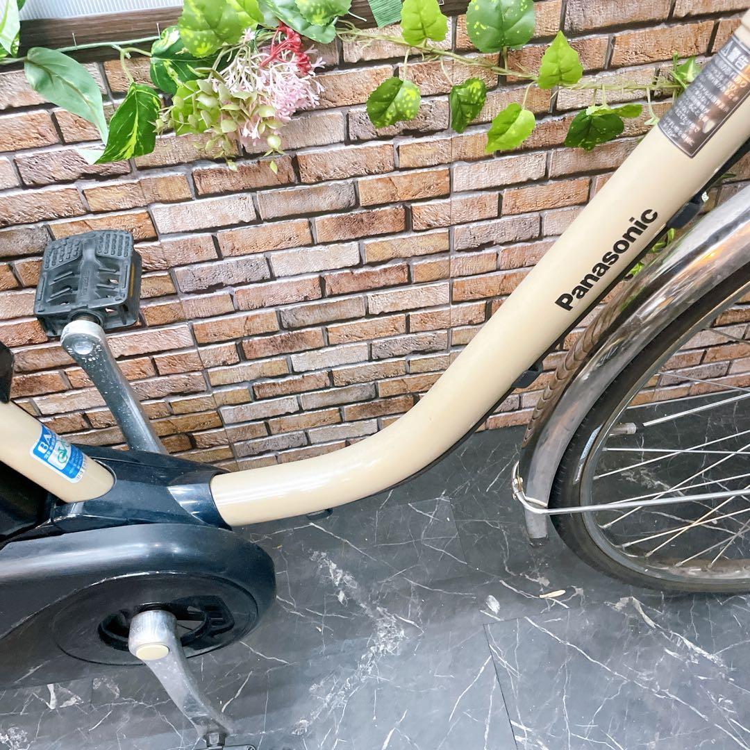 【9】電動自転車 Panasonic ベージュ クリーム 26インチ