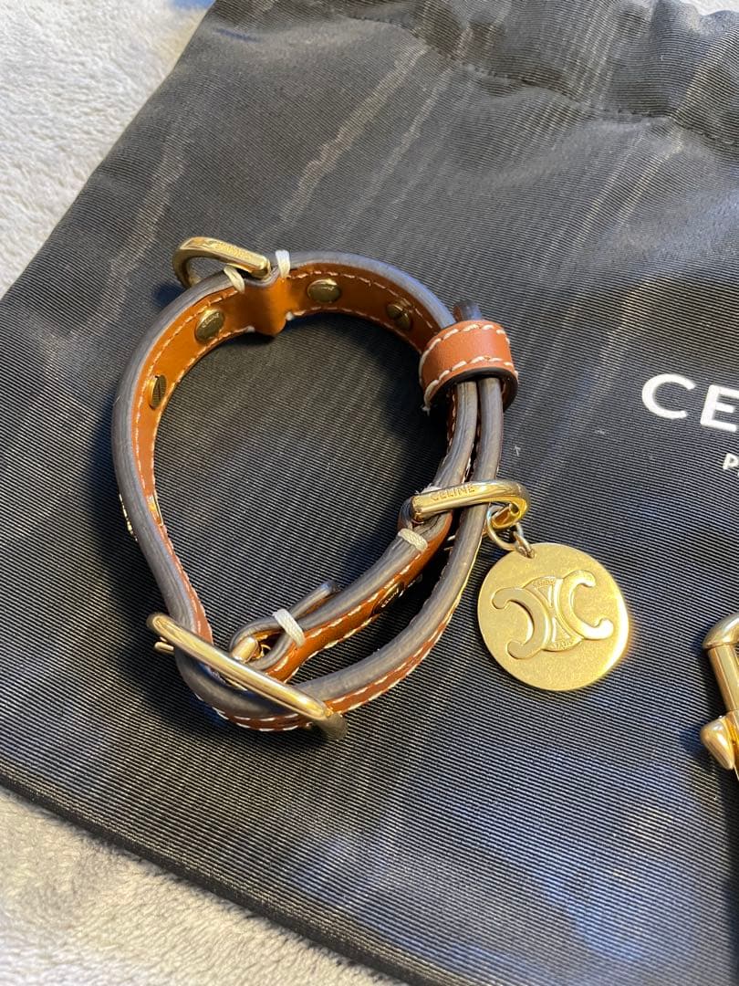【新品未使用】セリーヌ　トリオンフ　首輪　リードトップセット　ドッグカラー　現行