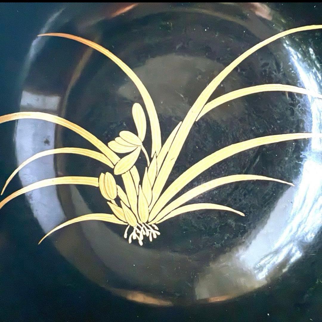 2234様感謝‼️かろやかJAPAN時代蒔絵 豪華四君子富士山形吸物椀　春蘭7客