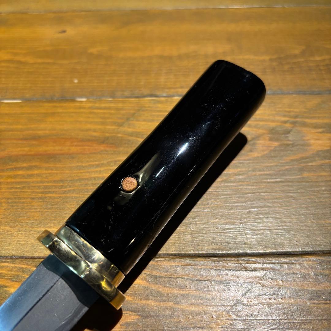 日本刀残欠クラフトナイフNo.85 筑前国住宗次 黒鞘