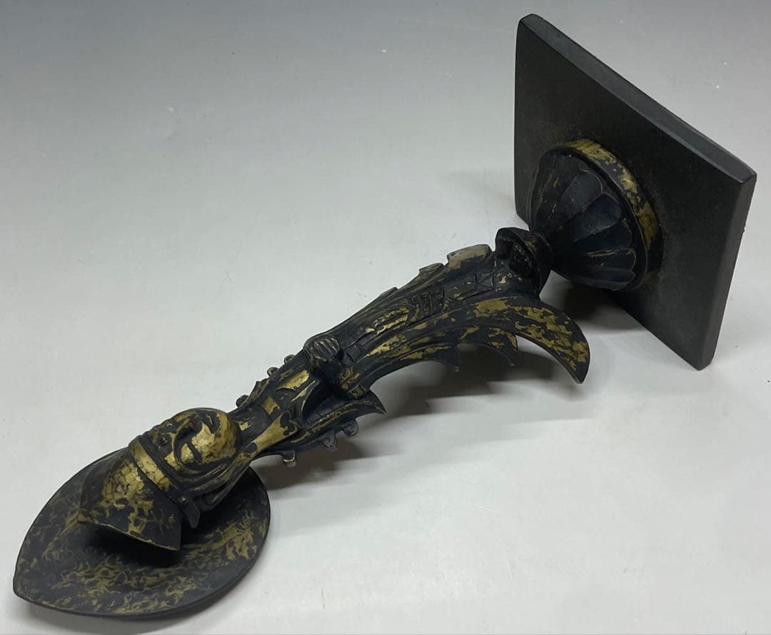 叩き彫　勢至菩薩像　寿造　木彫　b73