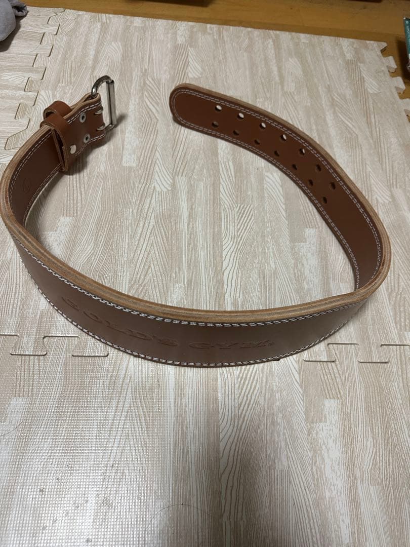 GOLD'S GYM トレーニング・レザーベルト　パワーベルト　Lサイズ　美品