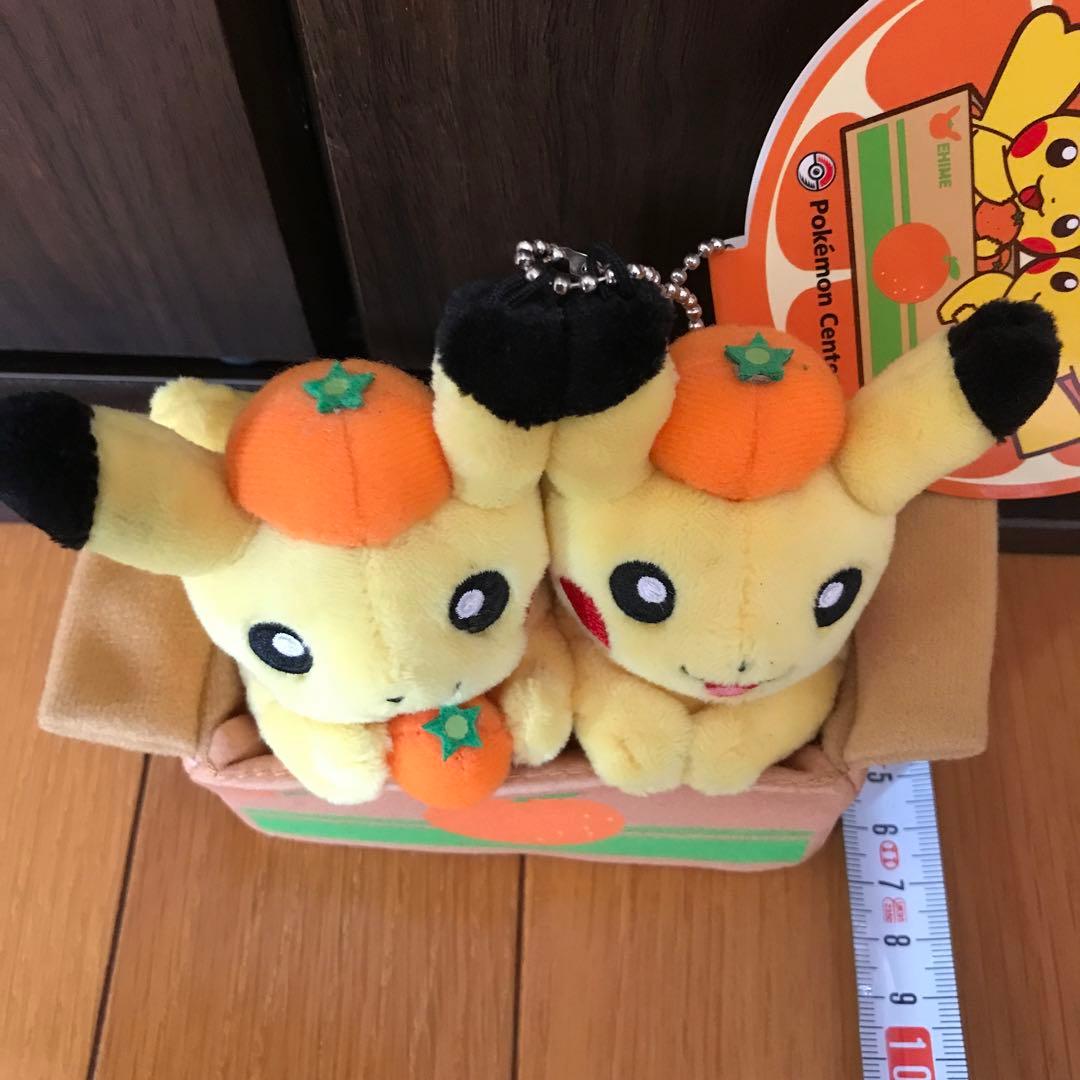 ペアピカチュウとえひめみかん　ぬいぐるみ　愛媛みかん　えひめみかん　愛媛　えひめ