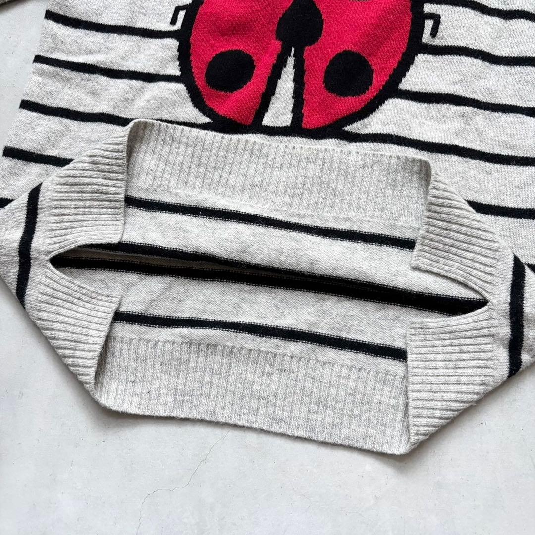 archivio タートルネック ウールニットセーター てんとう虫 ボーダー柄