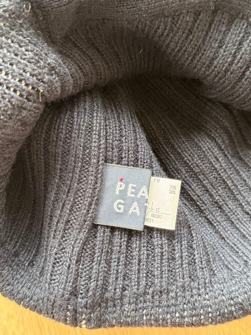 パーリーゲイツ 星マークつば付きニットワッチ&レッグウォーマー　ネイビー