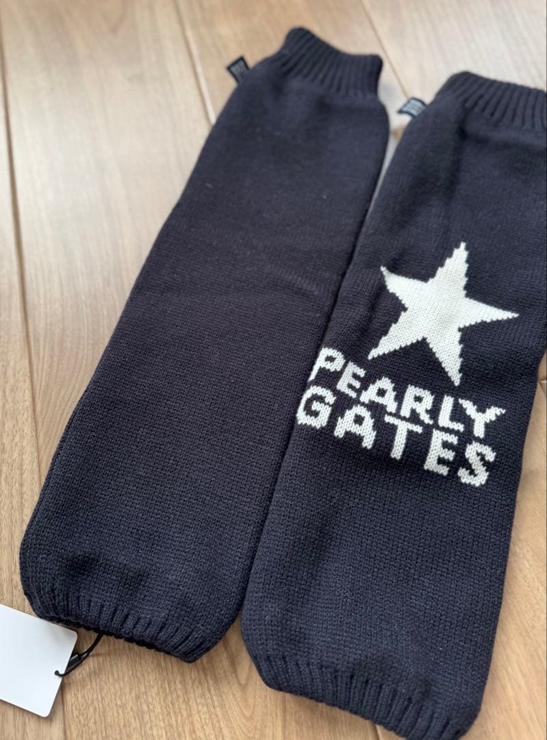 パーリーゲイツ 星マークつば付きニットワッチ&レッグウォーマー　ネイビー