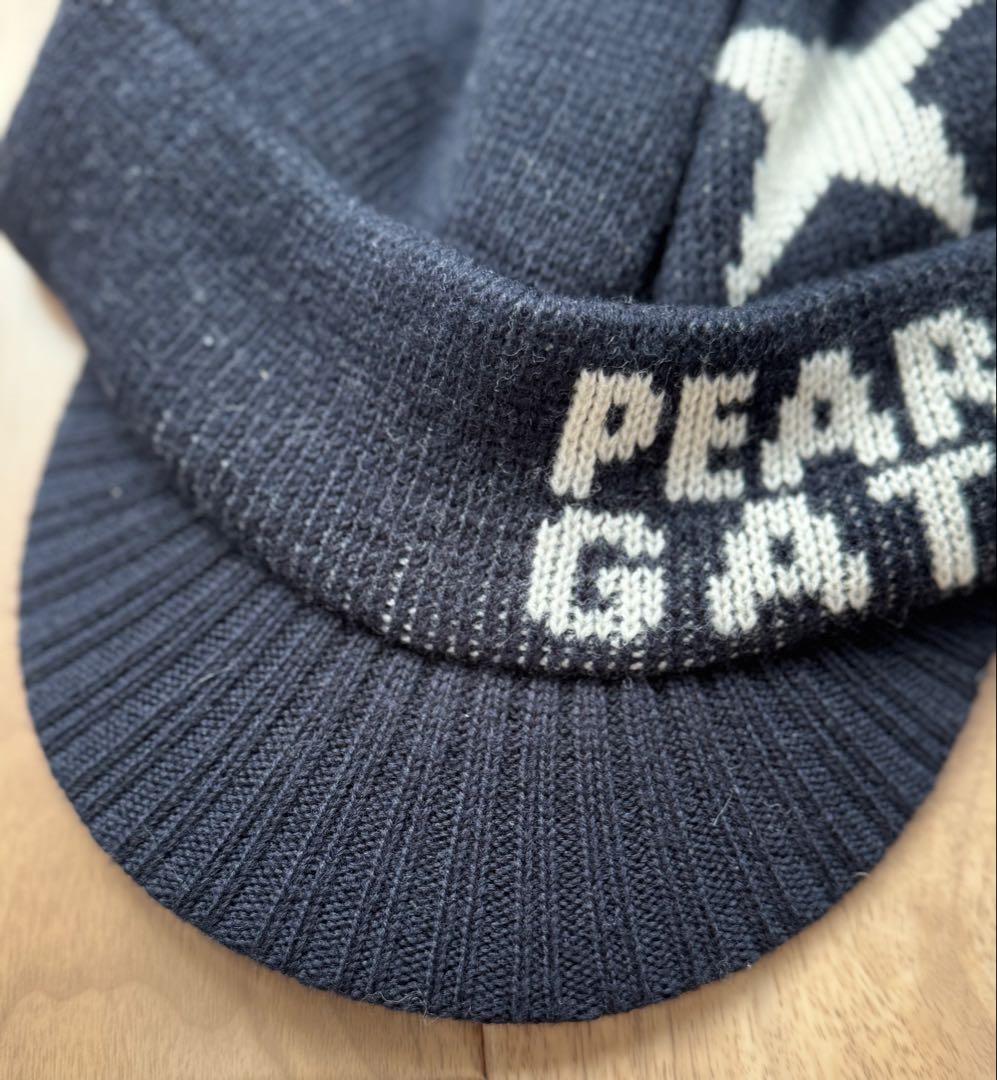 パーリーゲイツ 星マークつば付きニットワッチ&レッグウォーマー　ネイビー