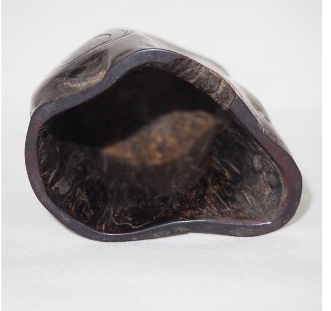 送料無料　時代物　黒珊瑚　海松　煙草入れ　重123ｇ　提げ物