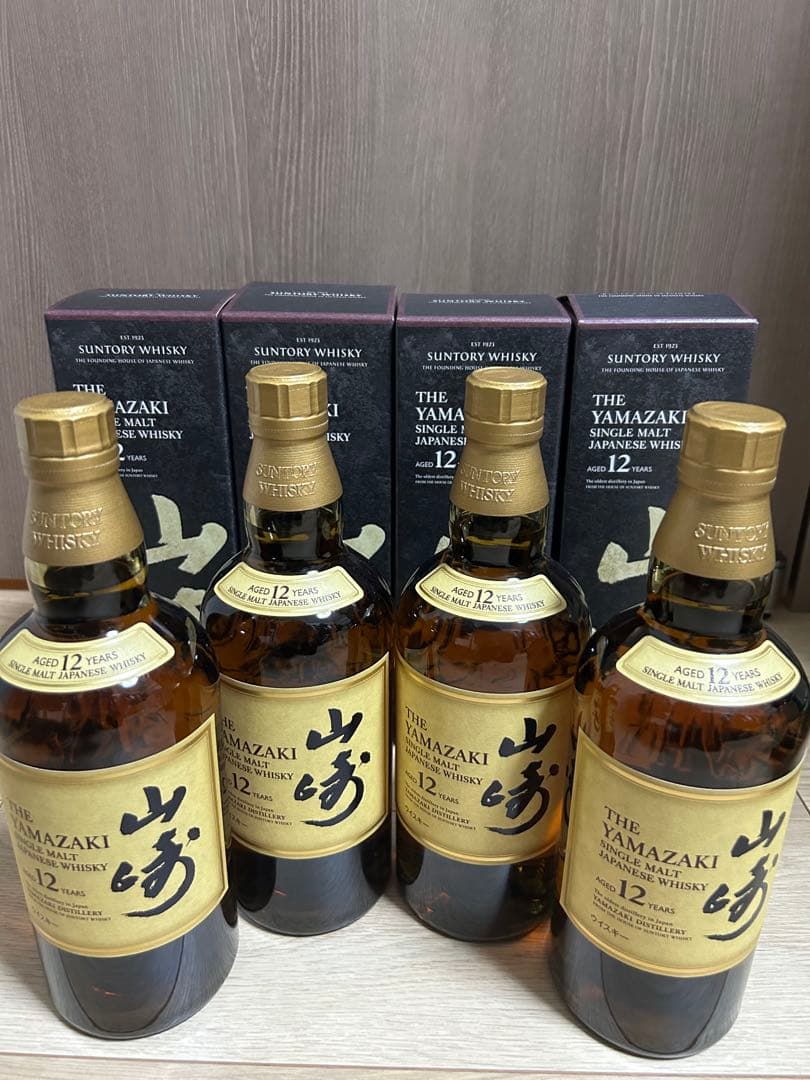 【4/1値上げ】サントリー　ウイスキー　山崎12年　700ミリ　4本セット