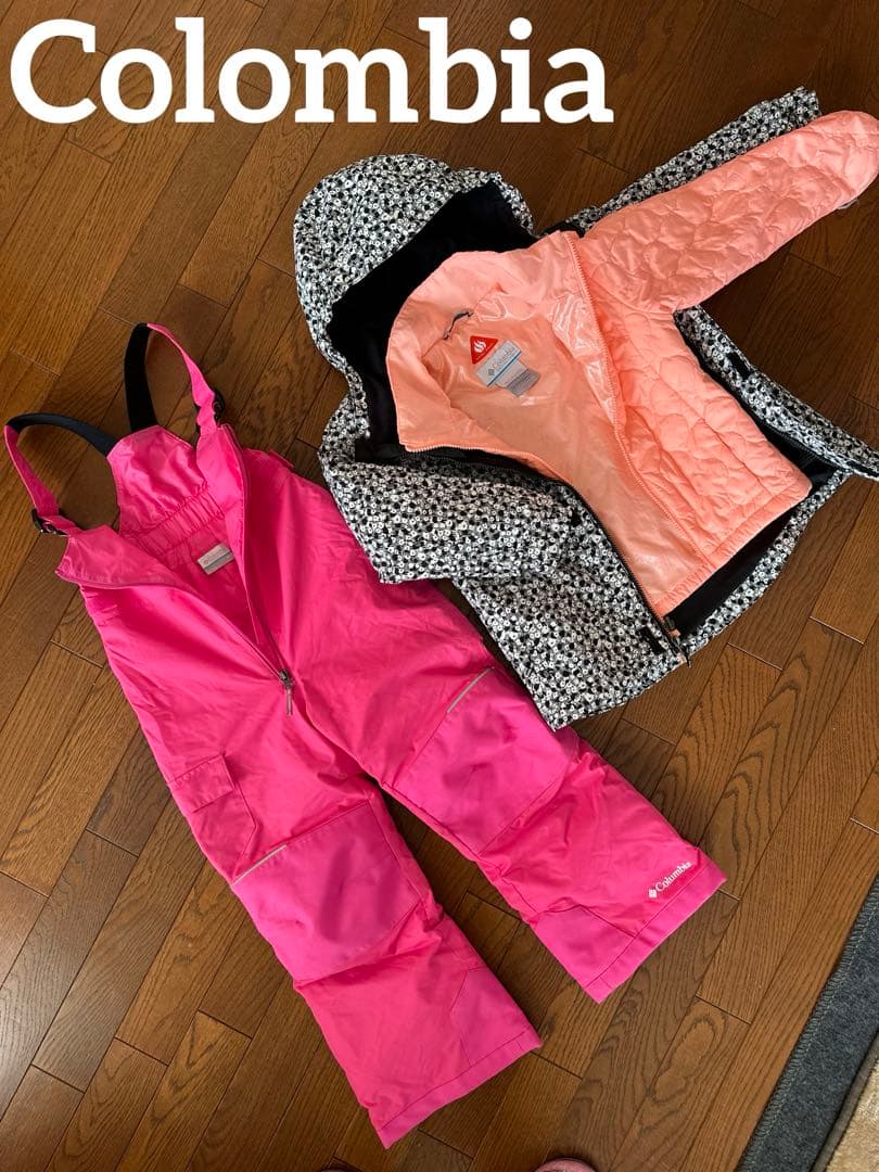 コロンビア 子ども スキーウェア　セット ピンク 120 XS スノーボード