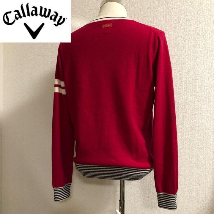 キャロウェイ レッドレーベル カシミア100% ニット ワインレッド LL