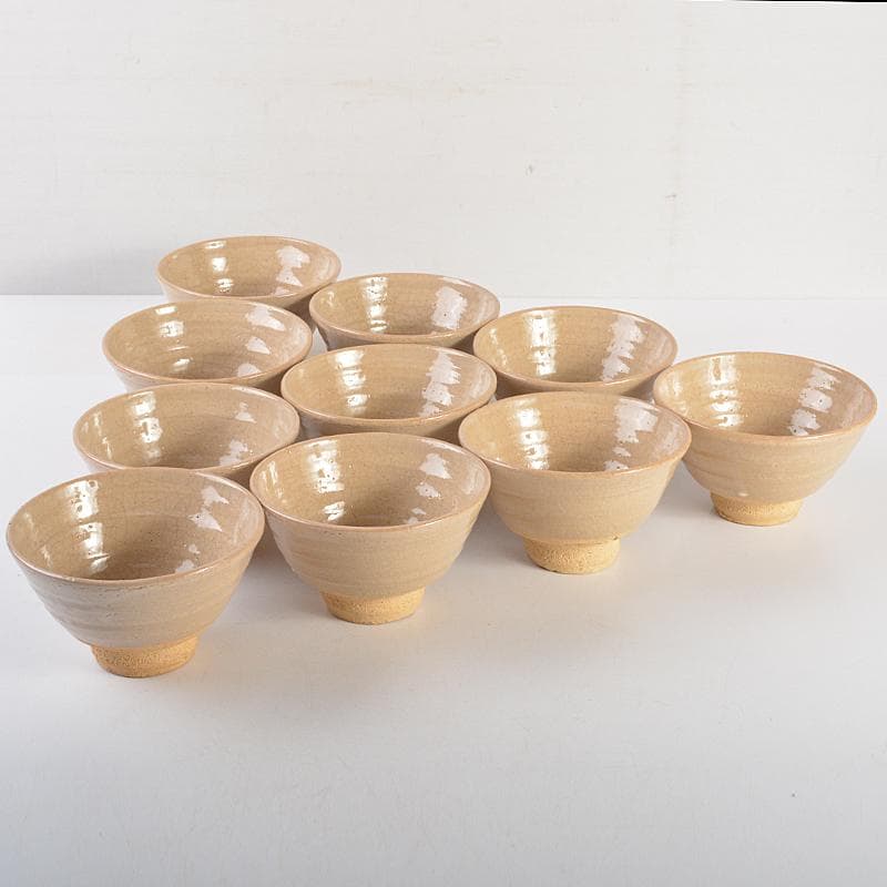 ちゃちゃさん　瀬戸焼陣出窯　澤田酔云作　数茶碗　十客共箱　V　R7192B