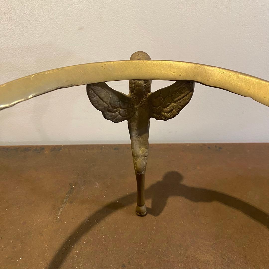 真鍮製天使の土台 ガラス 水盤 ボウル コンポート アンティーク