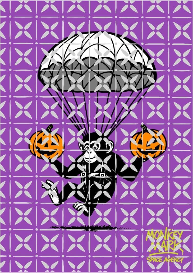 MONKEY MARK ハロウィン 猿 グラフィックアート A1サイズ