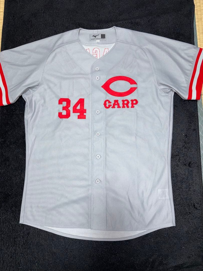 広島東洋カープ 川口和久 ユニフォーム OB戦 復刻 刺繍 ビジター グレー