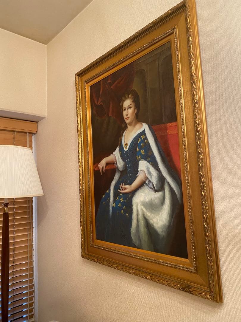 特大 油彩 フランスアンティーク 婦人画 大型