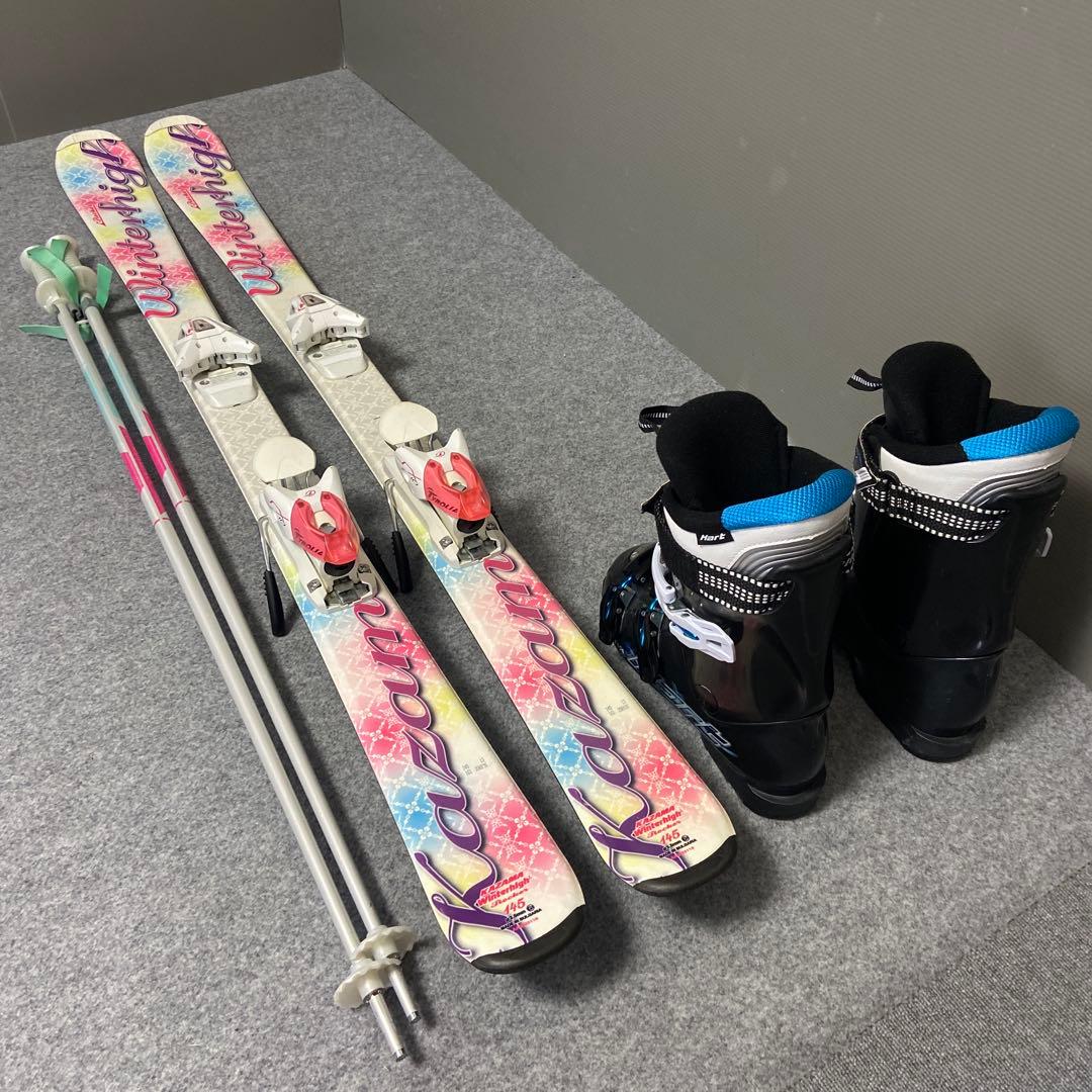 ★メンテナンス済　大人スキーセット　板145cm ブーツ 25cm