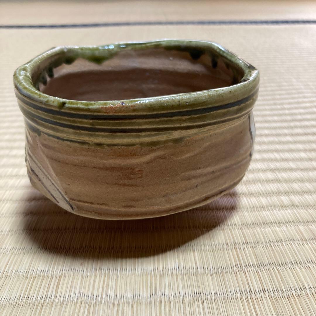 赤織部茶碗　瀧口喜兵衛作