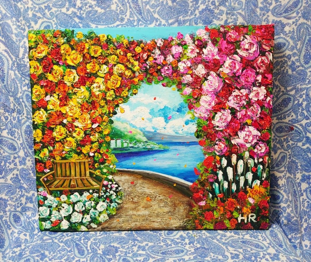 油絵 絵画【花のガーデニング】