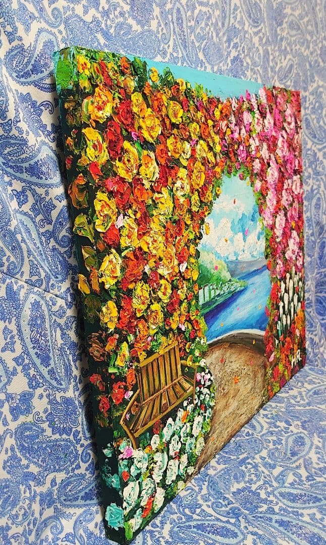 油絵 絵画【花のガーデニング】