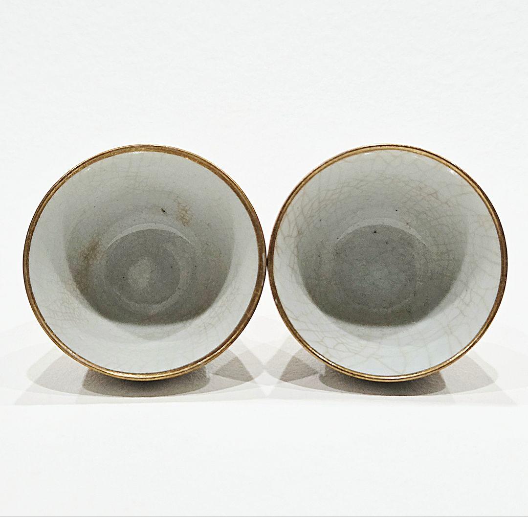 九谷焼 人物と風景の絵柄の茶碗 2個セット