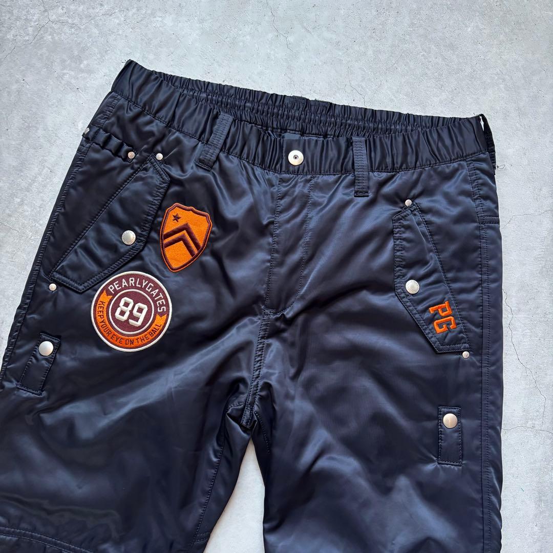 【極美品】PEARLEY GATES パーリーゲイツ 中綿ナイロンパンツ ロゴ