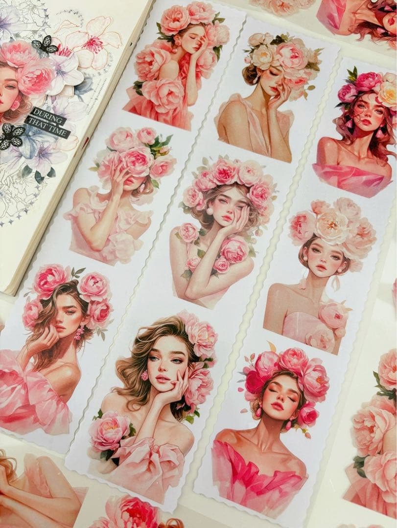 小花妈咪手帐《繁花》海外マスキングテープ　マステ 【1862】