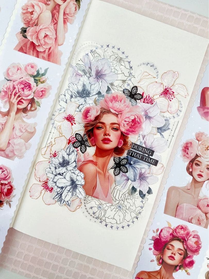 小花妈咪手帐《繁花》海外マスキングテープ　マステ 【1862】