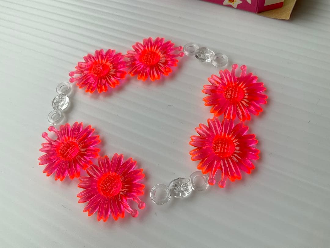 昭和レトロ　グリコ　おまけ　お花のブレスレット　箱つき　未使用　スポロガム