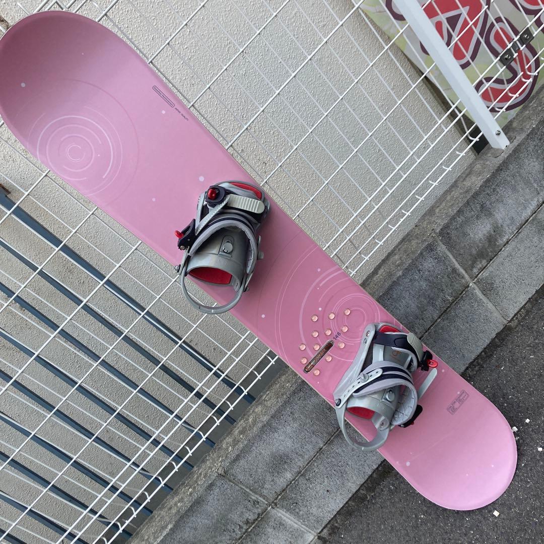 X-GAMES スノーボード板 ビンディング セット 146cm ピンク