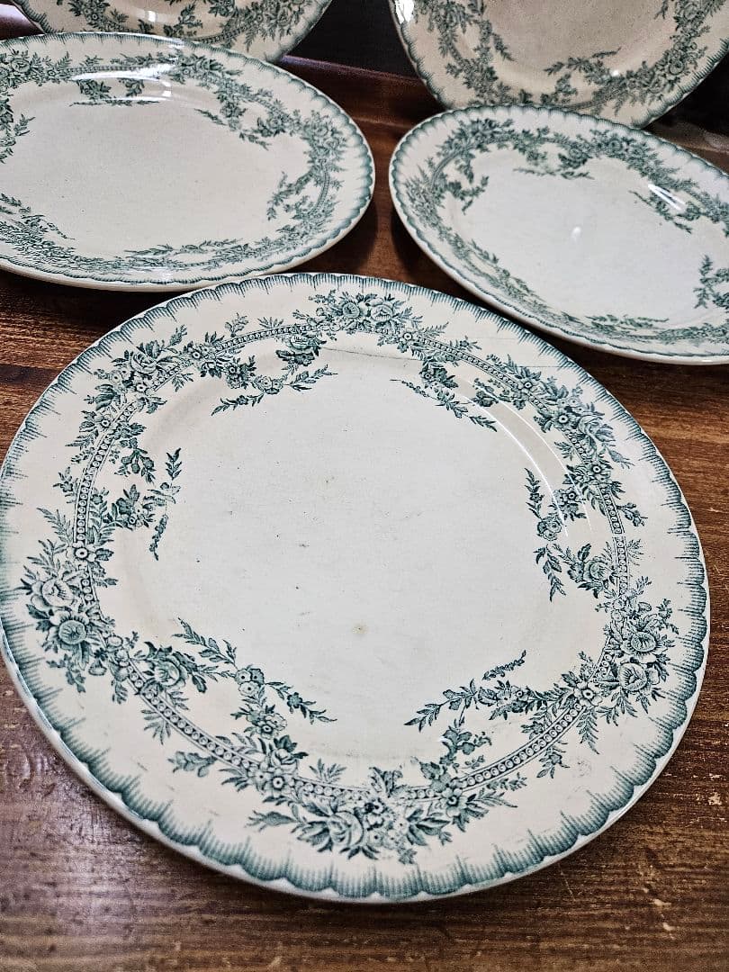 フランスアンティーク オナン窯 プレート 5枚セット COPPELIA 花柄