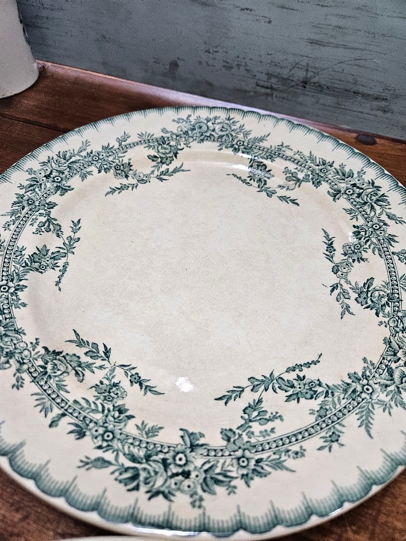 フランスアンティーク オナン窯 プレート 5枚セット COPPELIA 花柄