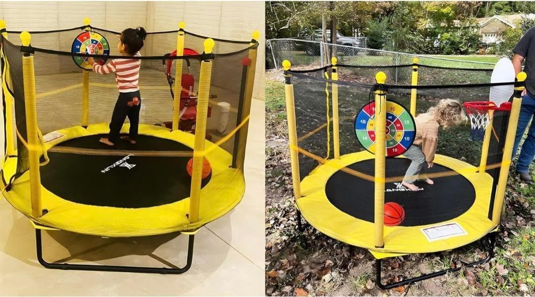 【未使用】LANGXUN 子供用トランポリン 耐荷重約50㎏