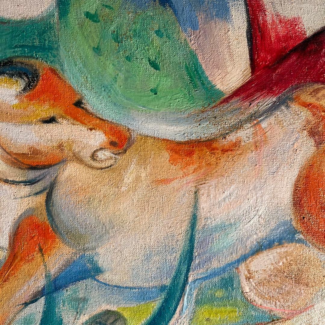 手書き油絵 幻想馬 額付 絵画 インテリア