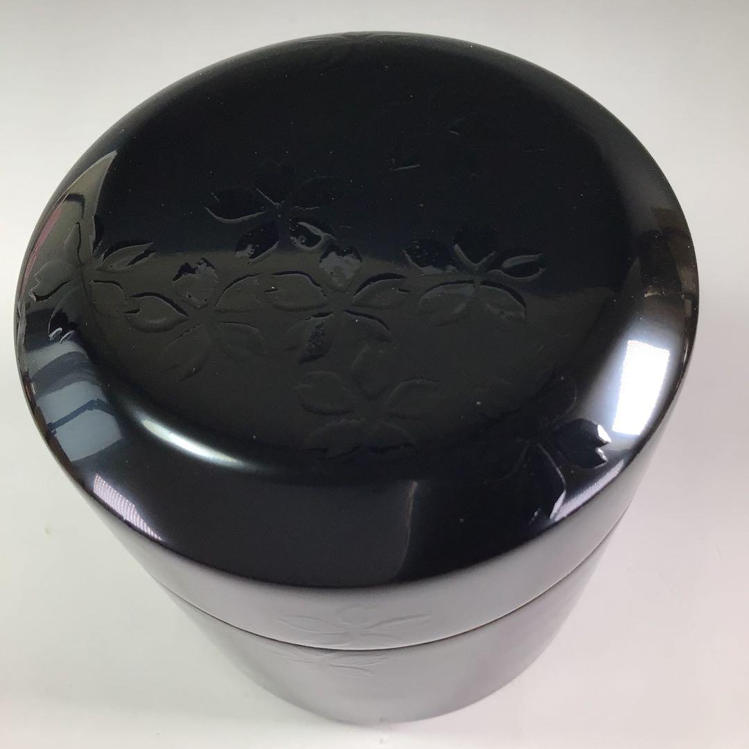 Ｒ５６５　四季棗　『塗師　峯清作』『夜桜　朝顔　稲雀　松喰鶴』　共箱　茶道具