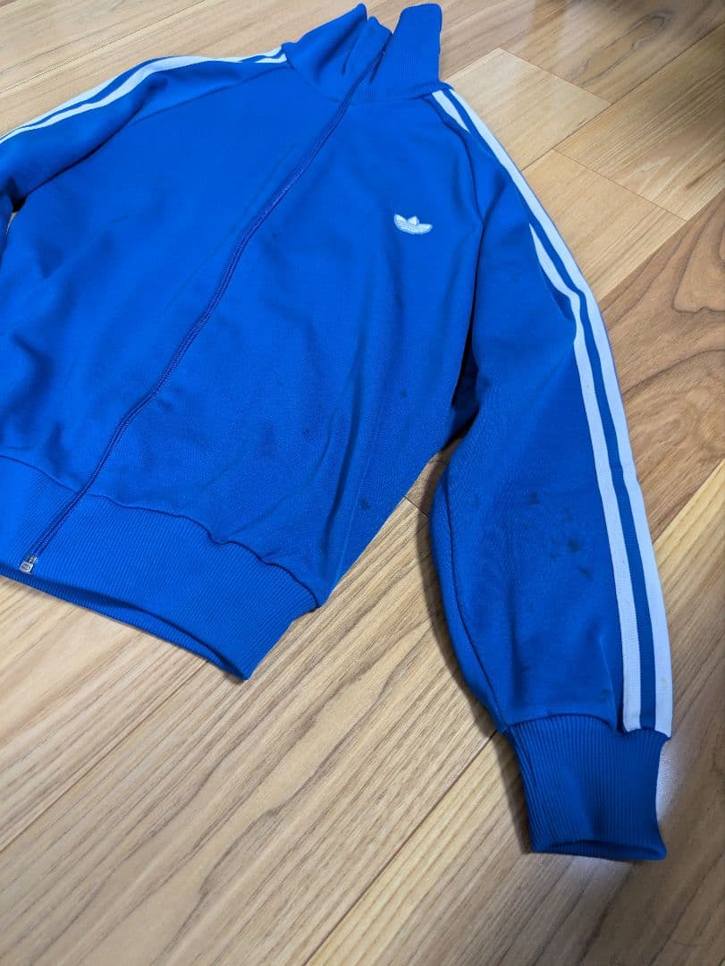 アディダス ジップアップジャケット 青　4号
