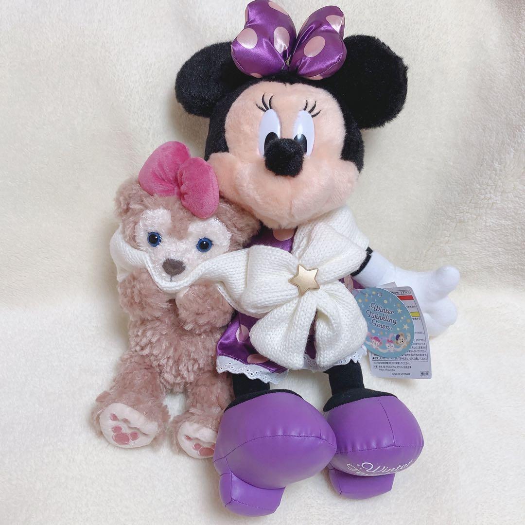 ディズニー　ウィンタートゥインクリングタウン　ぬいぐるみ　ミニー&シェリーメイ