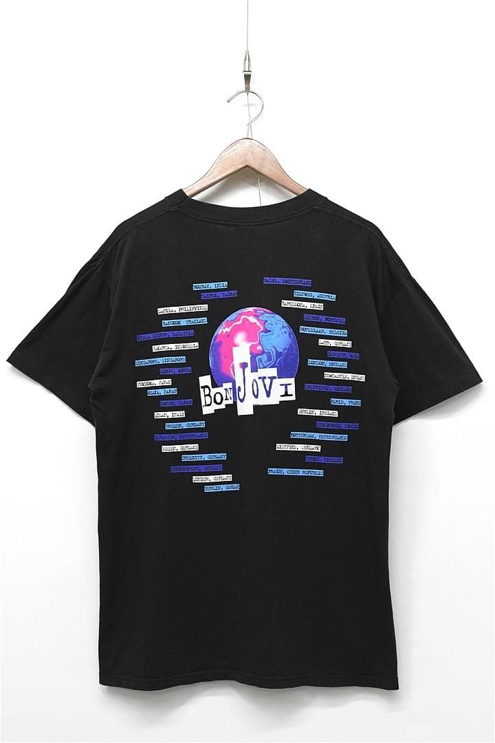 S327/USA製 90s BON JOVI Tシャツ シングルステッチ L 黒