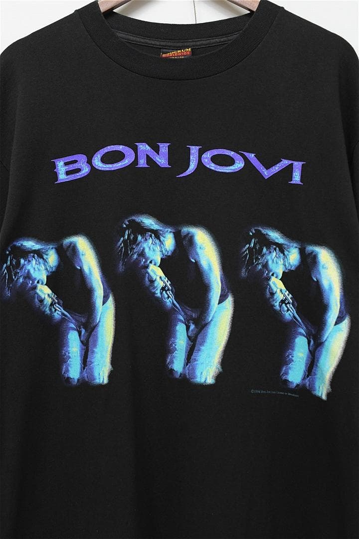 S327/USA製 90s BON JOVI Tシャツ シングルステッチ L 黒
