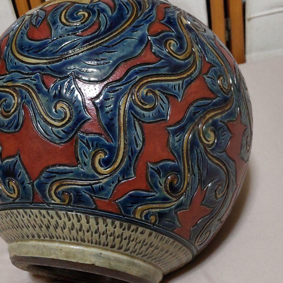 メルカリ、希少！小橋川清次さんやちむん壺・迫力あり