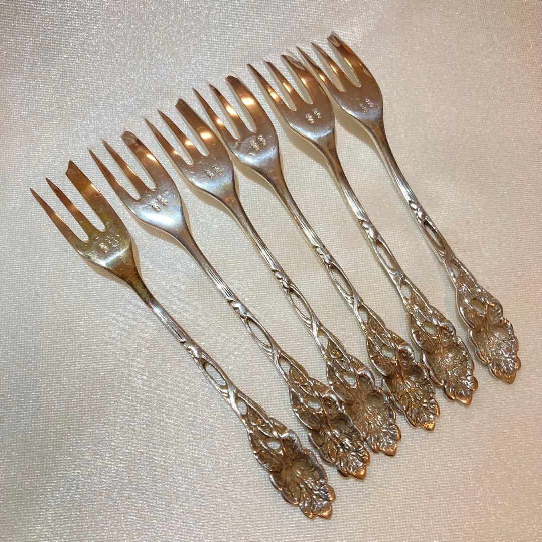 54【Adam Manns】 ヒルデスハイムローズ純銀フォーク 6本