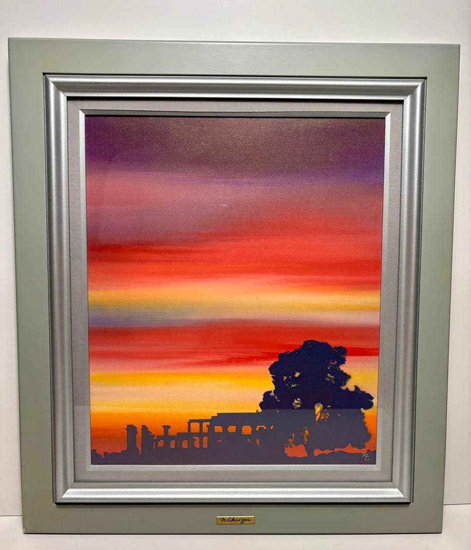 #鎮西直秀 「神々の空 エギナ・アファイア神殿」 油彩画 8号