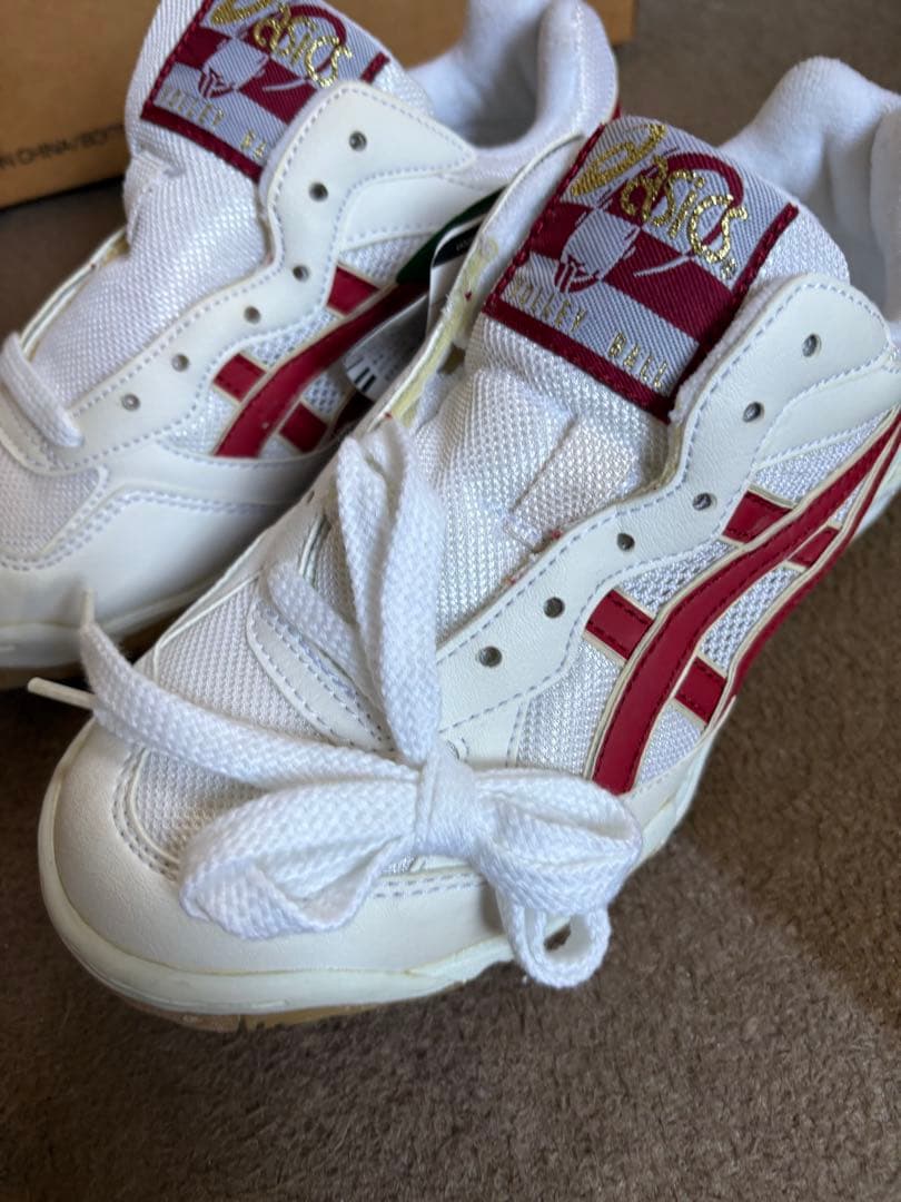 ☆レア商品☆ASICS バレーボールシューズ ホワイト/レッド22.5