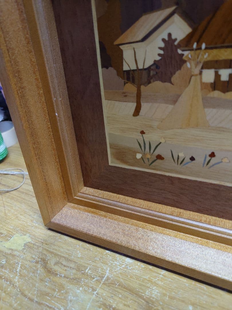 【日本の旅情シリーズ】 「飯豊の秋」 マーケタリー・木目象嵌 No.7