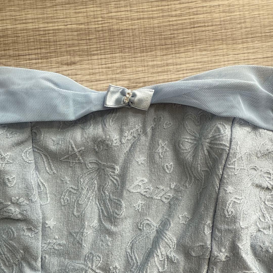 チャコット　水着　ブルー　バービー刺繍のレオタード　130