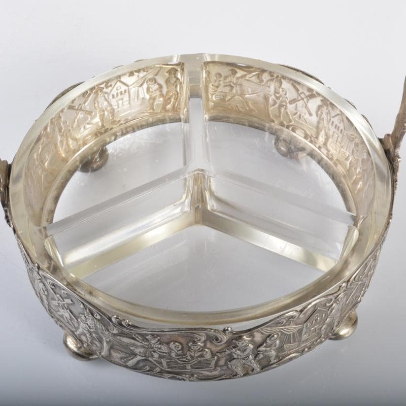 アンティーク　生駒製　銀着　小物入　N　4179