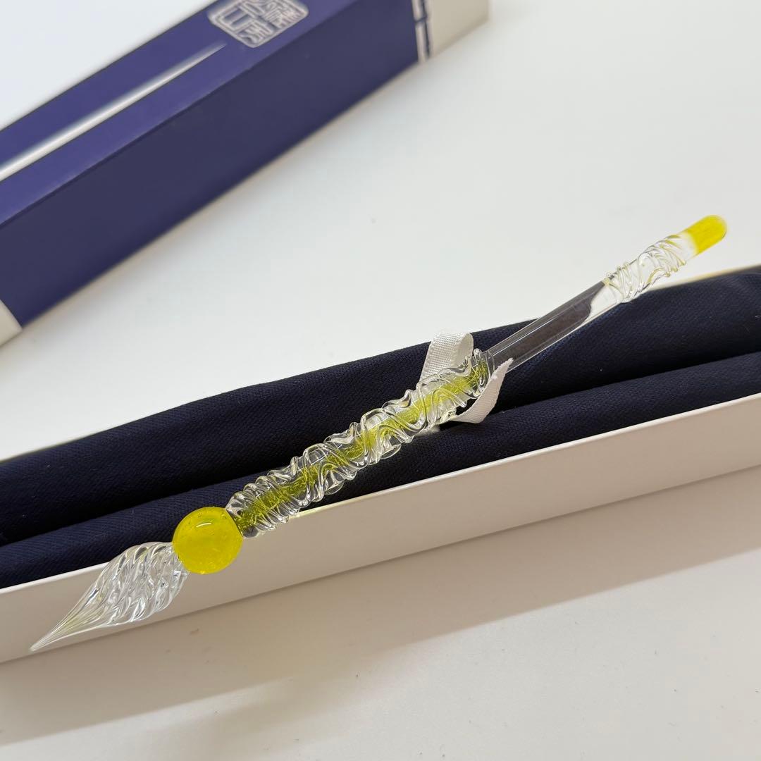 【未使用品】哲磋工房 ガラスペン　イエロー