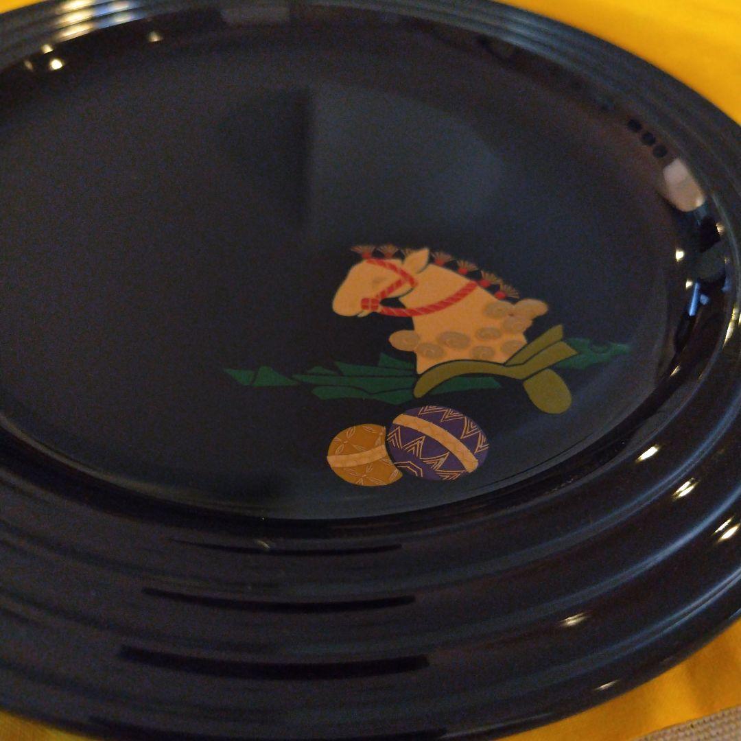 輪島塗　慶塚　春駒蒔絵　干菓子皿　一枚　木箱