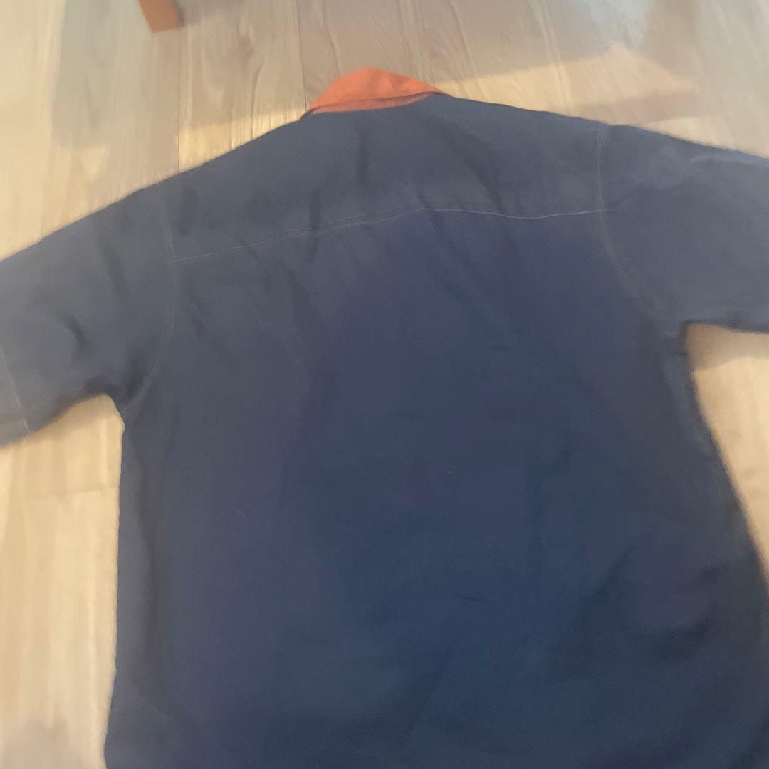 MARNI ネイビーオレンジ 半袖シャツ　ボーリングシャツ