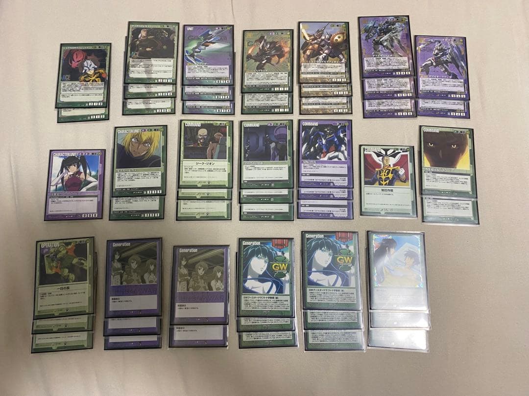ガンダムウォー　緑紫　ダブルオー　デッキ　サイド　調整用カード　付き